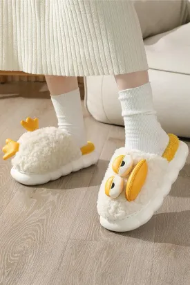 Amozae-Cute Duck Slip-on Fuzzy Slippers