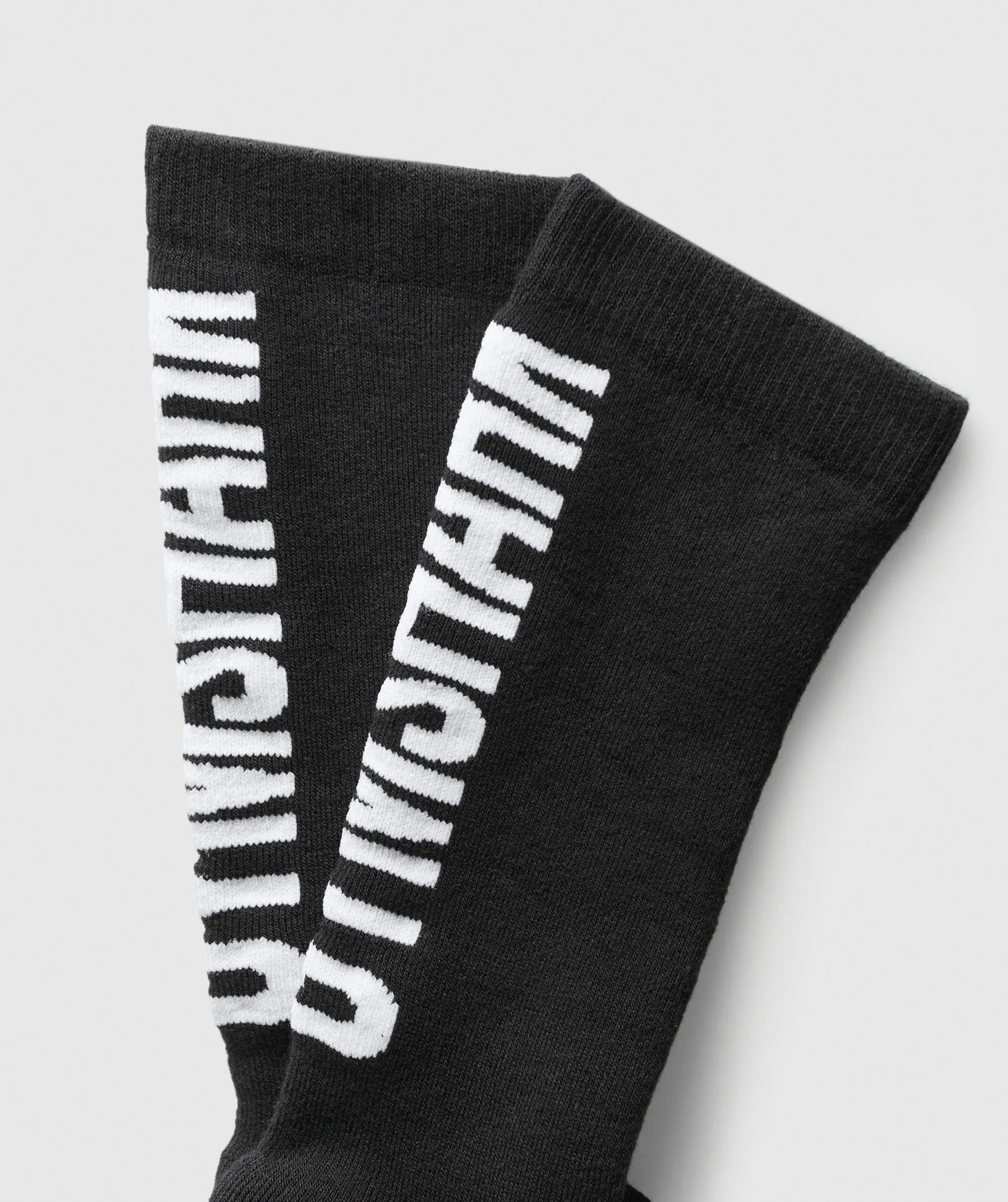 Gymshark Plush Wordmark Crew Sock - Black
