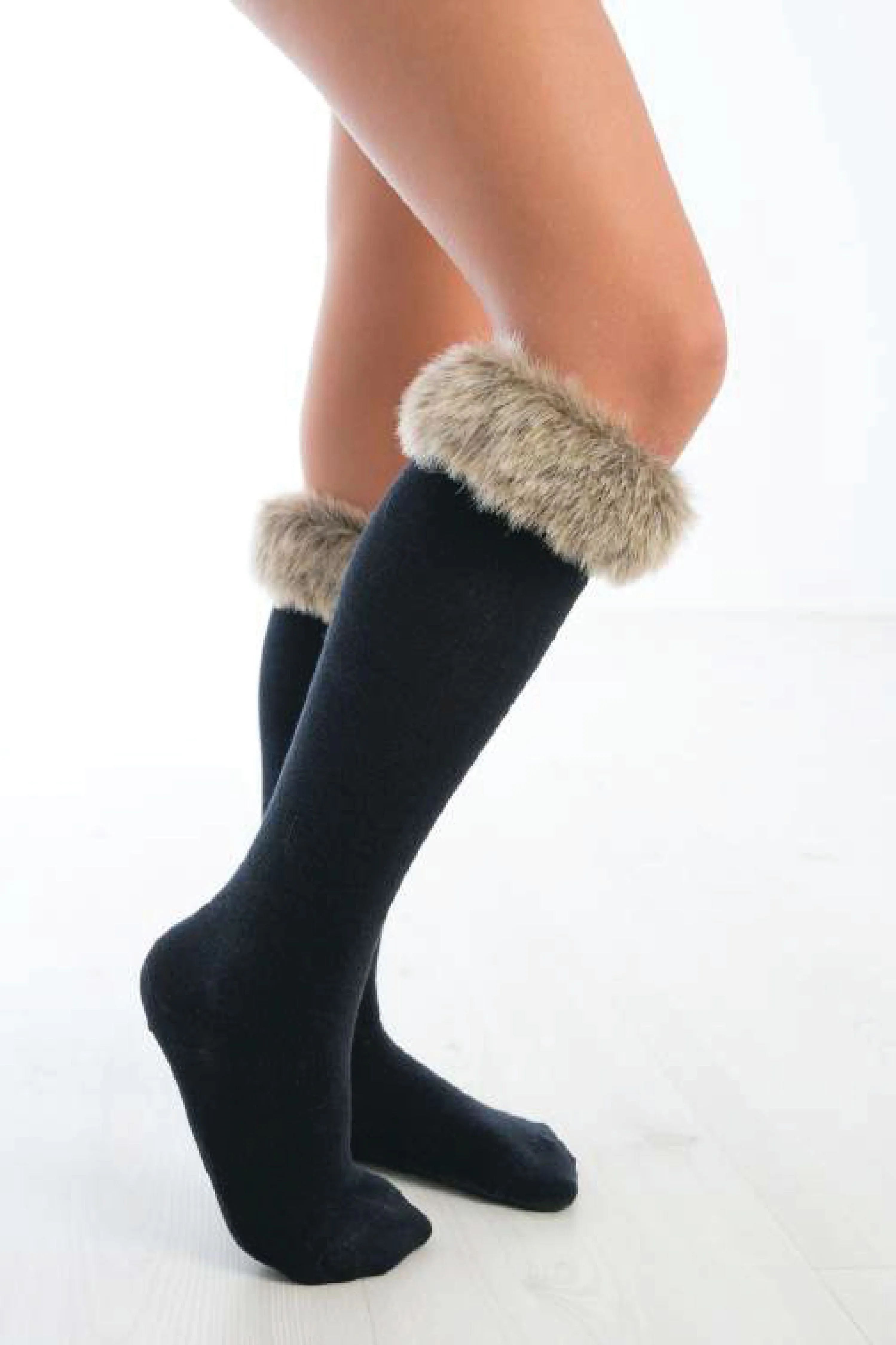 Meia Pata Fur Cuff Knee Hi