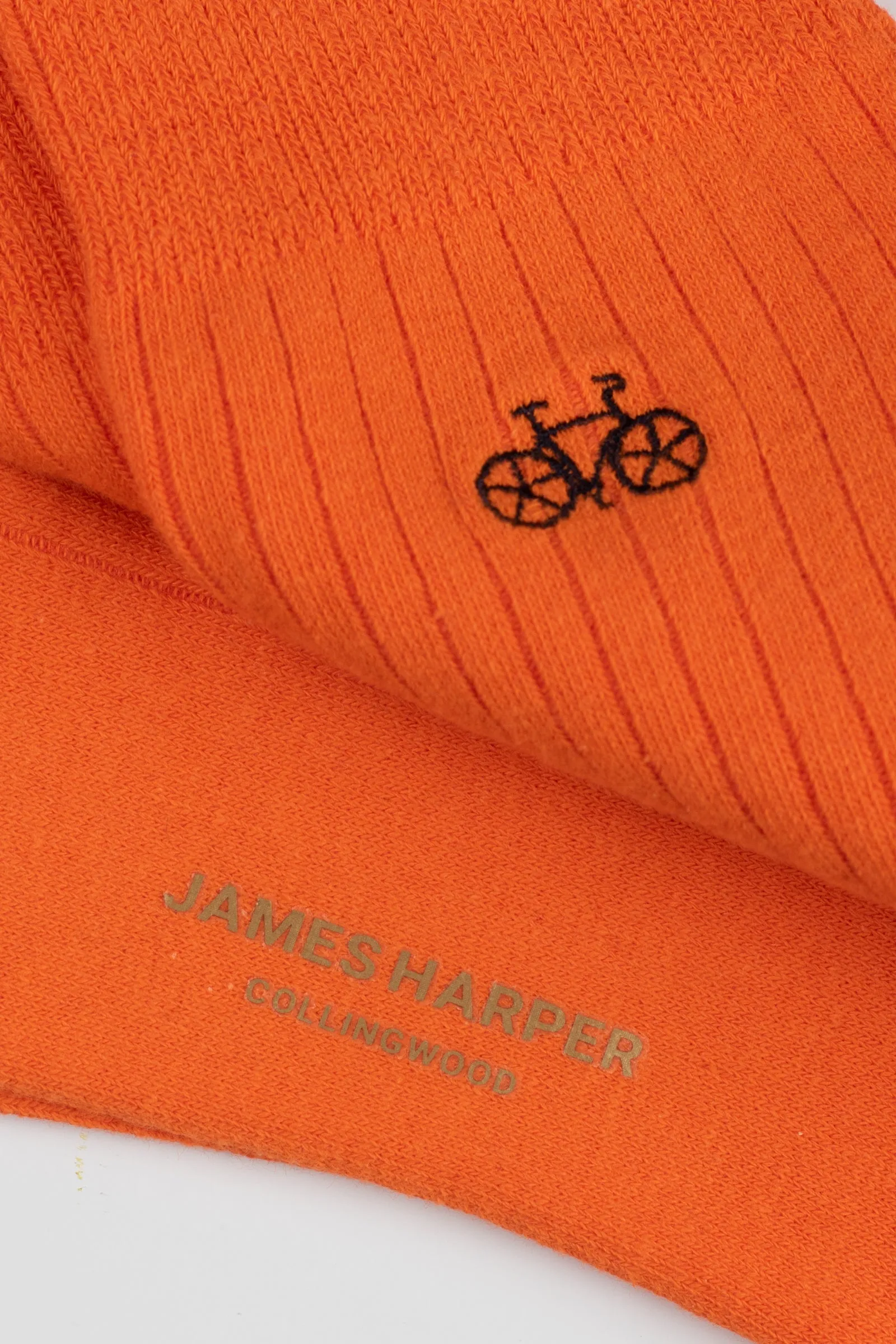 Orange Rib Socks
