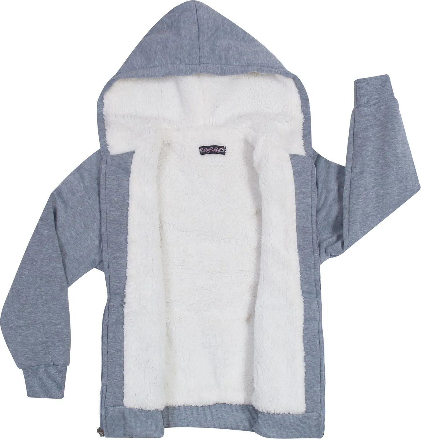 Real Love Girls' Sweatshirt - Heavyweight Fully Sherpa Lined Super Soft Plush Zip Hoodie - Winter Sweatshirt, 7-16