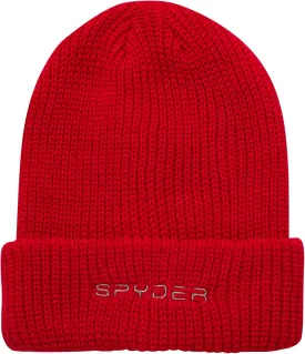 Spyder Men's Beanie - Cozy Plush Sherpa Fur Lined Ribbed Knit Cuff Winter Hat for Men with Embroidered and Rubber Logo Patch