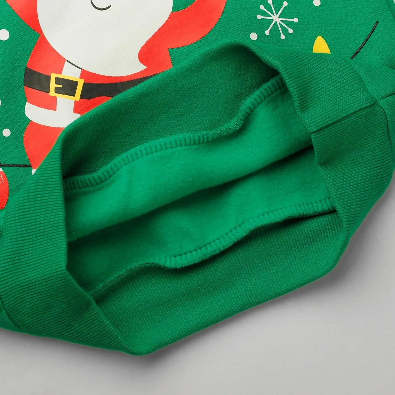 Toddler Boys Girls Christmas Sweatshirts Reindeer Crewneck Fleece Pullover Top Xmas Long Sleeve Winter Clothes 2-7T