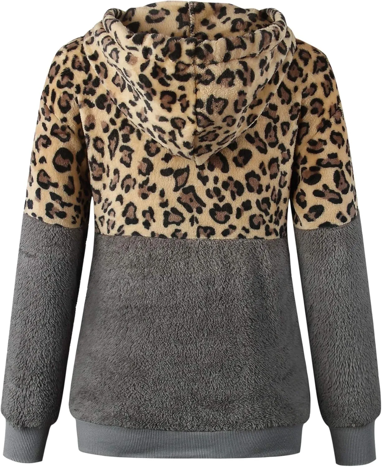 Women Casual Double Fuzzy Sweatshirt Faux Fleece Zip Pullover Hoodies Coat Outwear S-XXL