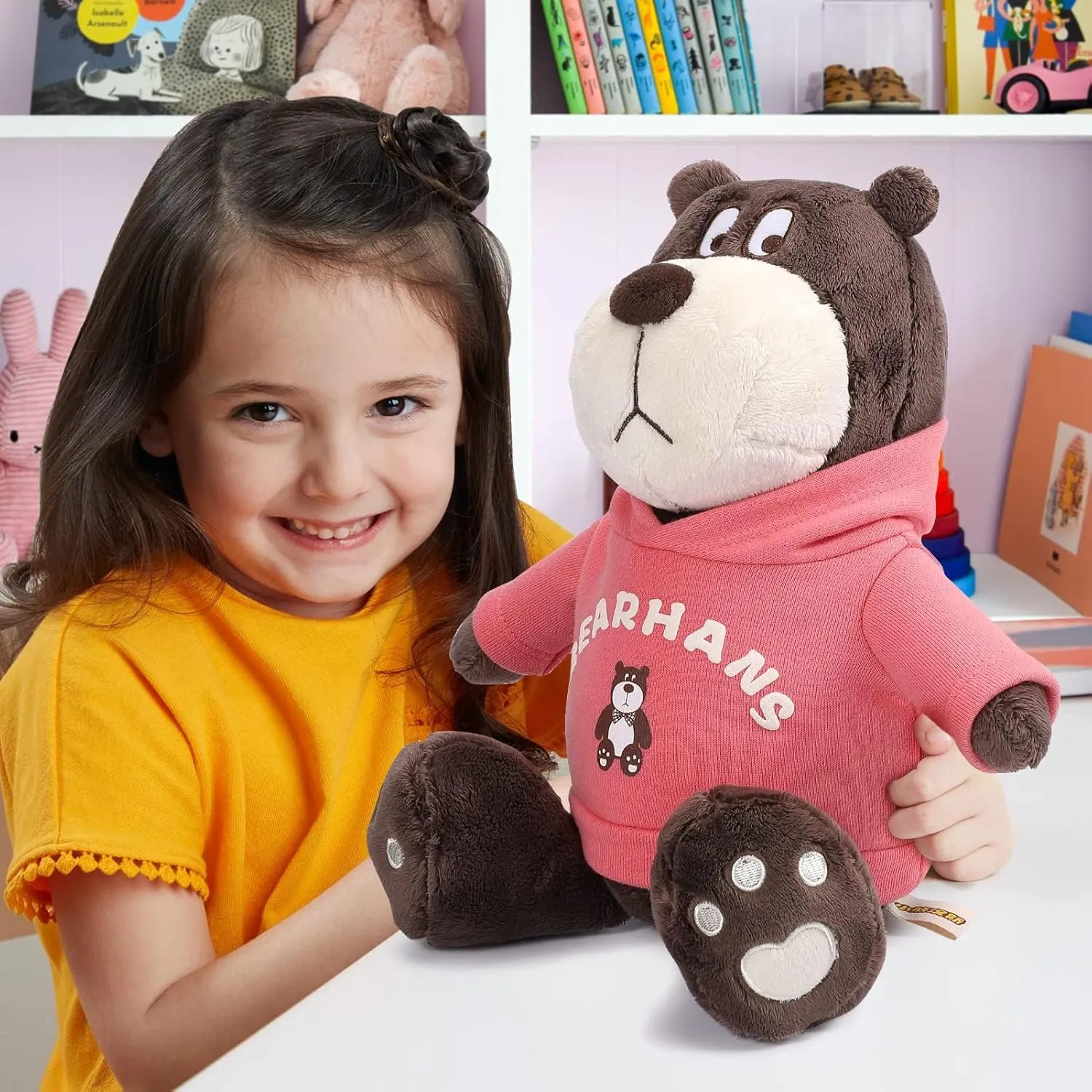 Wpond Super Soft Cuddly Plush Animal Bear Toys with Cute Costum,10.6" Plush Toy,Birthday Christmas Valentine New Year's Gifts for Boys Girls Ladies Pink
